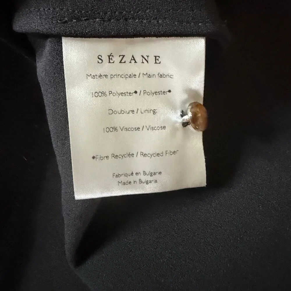 Sezane Lianne Square Neck Mini Dress in Black Size 34/2/XS